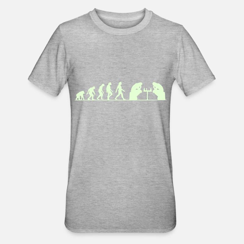 évolution échec - T-shirt polycoton Unisexe - gris chiné
