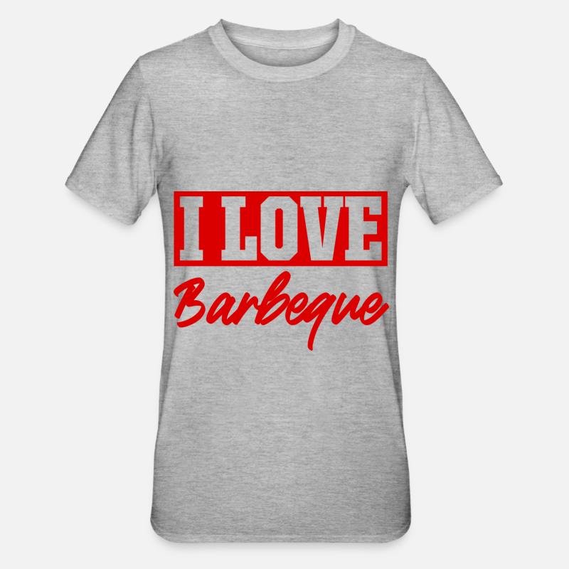 J’adore le barbecue - T-shirt polycoton Unisexe - gris chiné