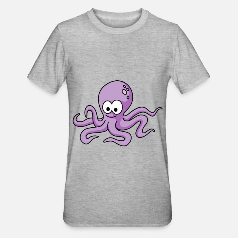 Octopus Comic Animal - T-shirt polycoton Unisexe - gris chiné