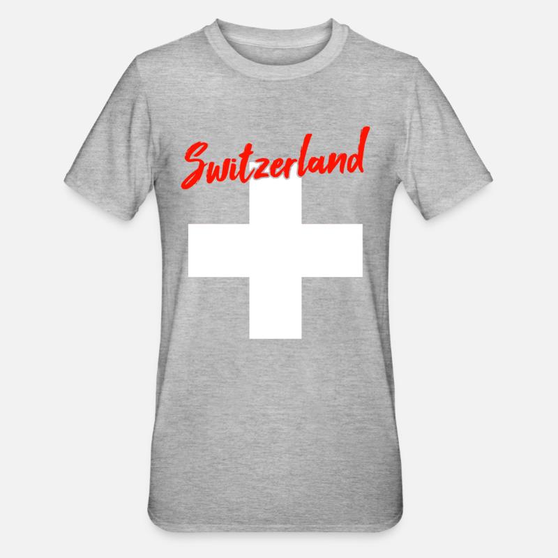 Suisse Suisse - T-shirt polycoton Unisexe - gris chiné