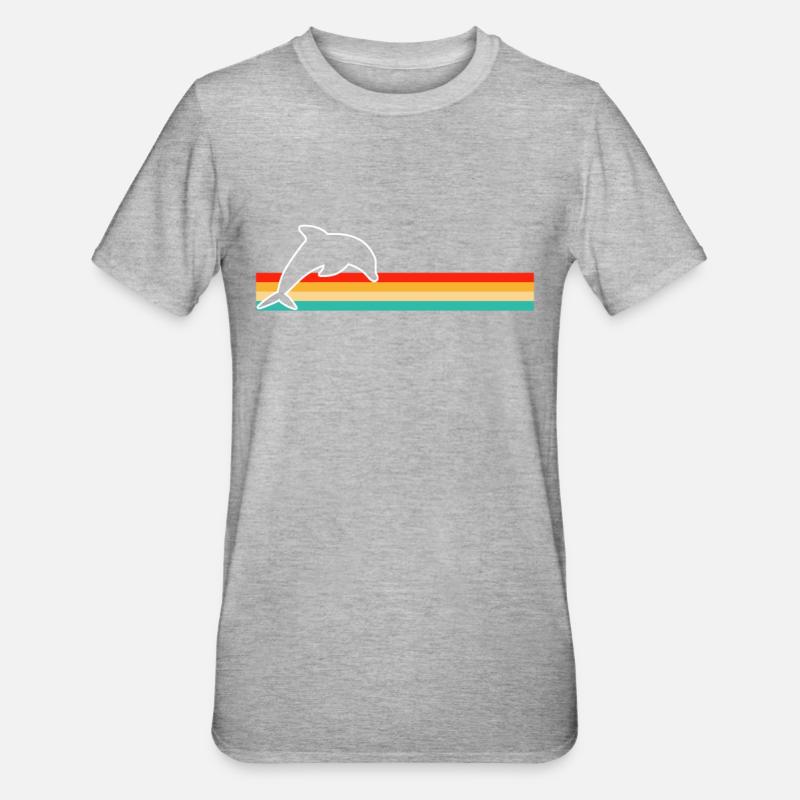 Dauphin Rétro - T-shirt polycoton Unisexe - gris chiné