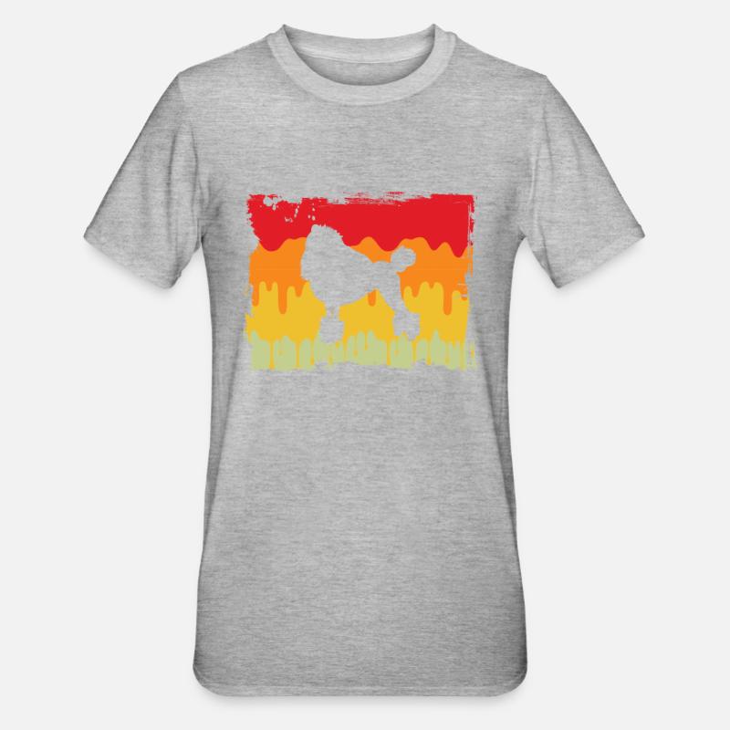 Caniche Rétro - T-shirt polycoton Unisexe - gris chiné