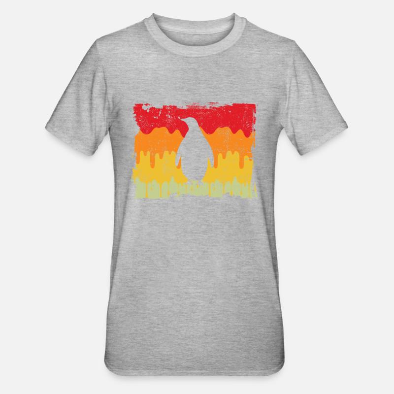 Pingouin Rétro - T-shirt polycoton Unisexe - gris chiné