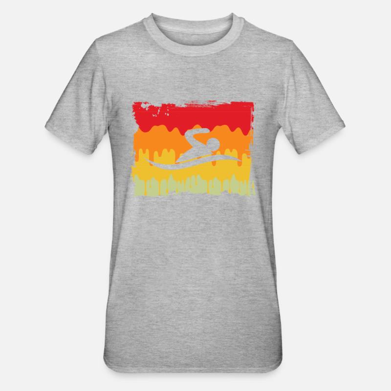 Natation Rétro - T-shirt polycoton Unisexe - gris chiné