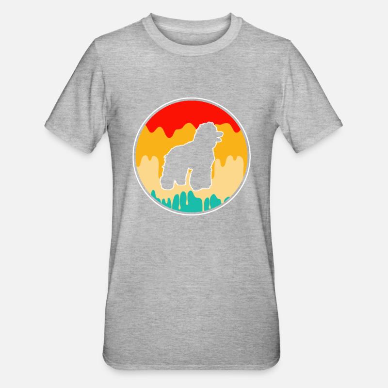 Caniche Rétro - T-shirt polycoton Unisexe - gris chiné