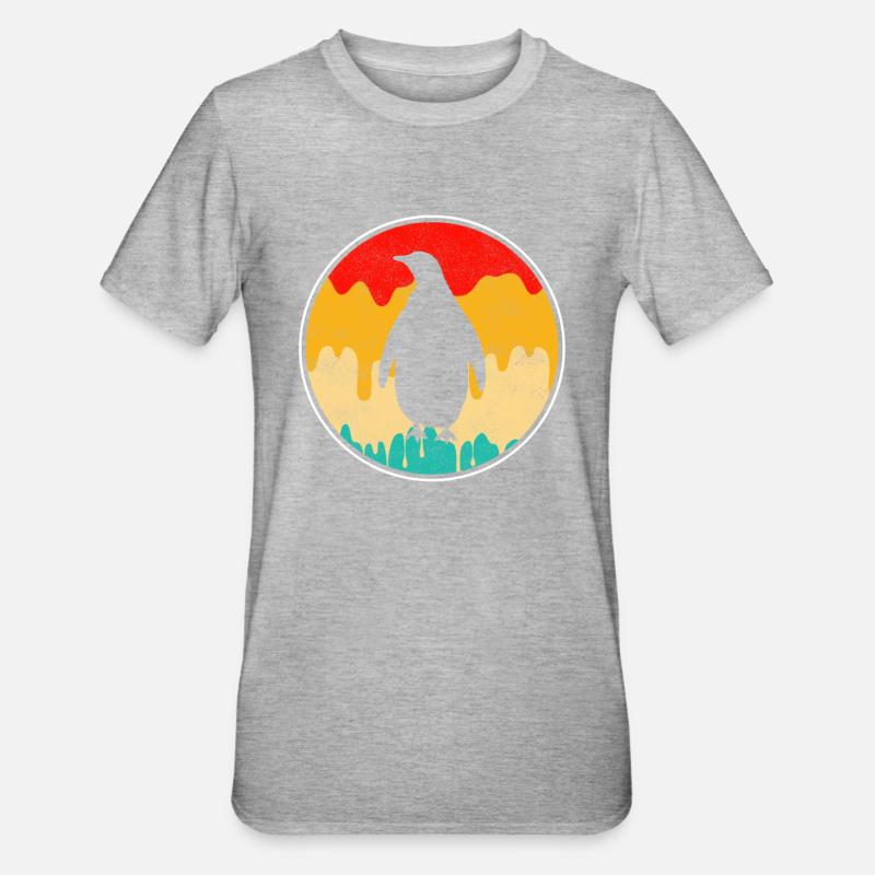 Pingouin rétro - T-shirt polycoton Unisexe - gris chiné