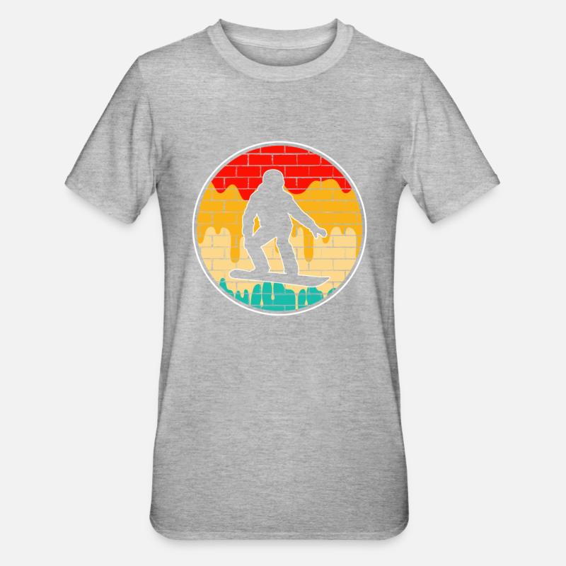 Snowboard Rétro - T-shirt polycoton Unisexe - gris chiné