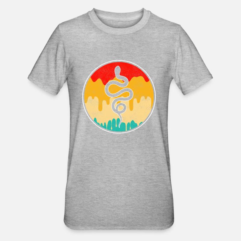 Serpent Rétro - T-shirt polycoton Unisexe - gris chiné