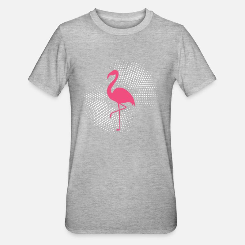 Flamingo - Unisex Polycotton T-Shirt - heather grey