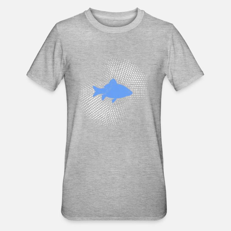 Fish - Unisex Polycotton T-Shirt - heather grey