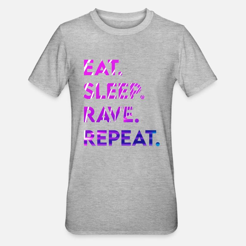 manger le sommeil rave répéter - T-shirt polycoton Unisexe - gris chiné