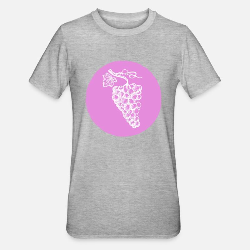 Grape - Unisex Polycotton T-Shirt - heather grey