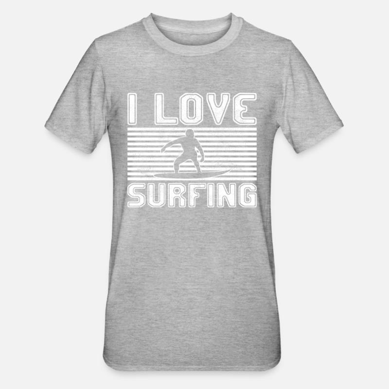 J’adore surfer - T-shirt polycoton Unisexe - gris chiné