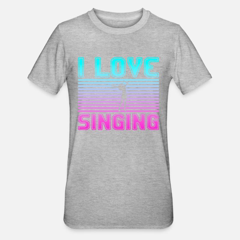 J’adore chanter - T-shirt polycoton Unisexe - gris chiné