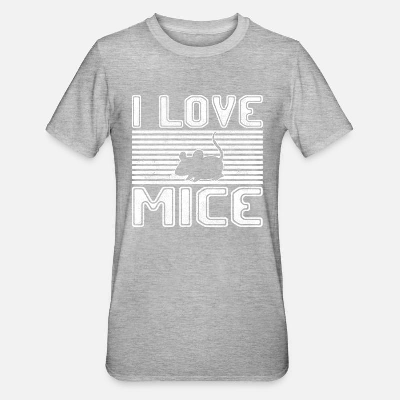 ich liebe mäuse - Unisex Polycotton T-Shirt - Grau meliert