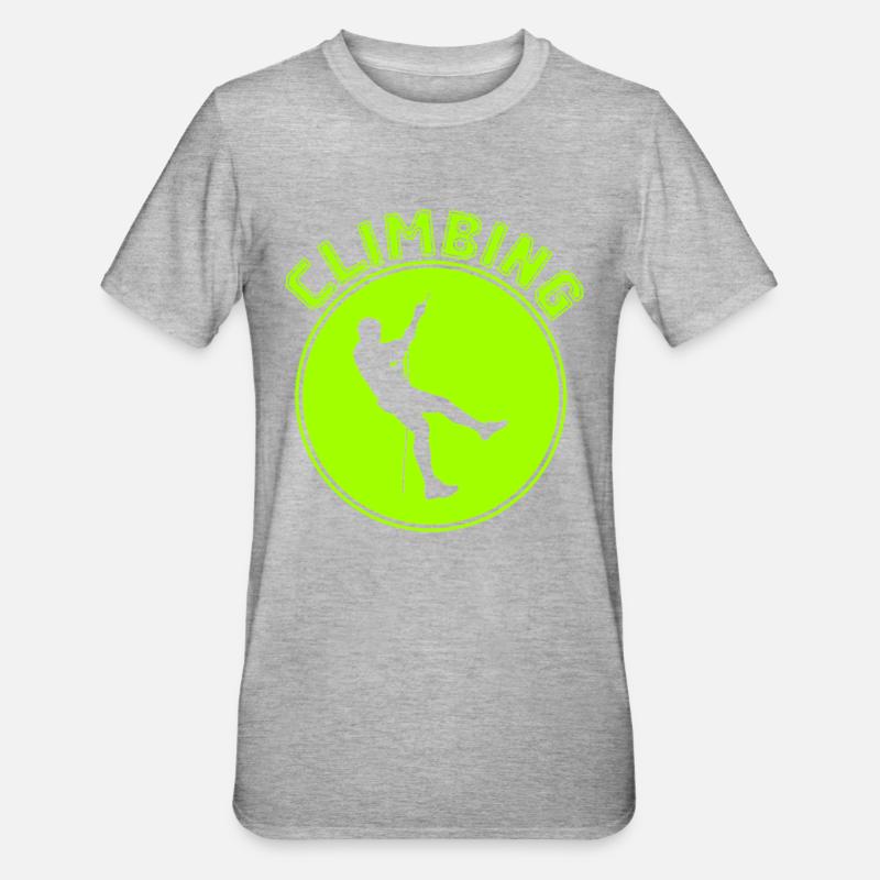 Klettern - Unisex Polycotton T-Shirt - Grau meliert