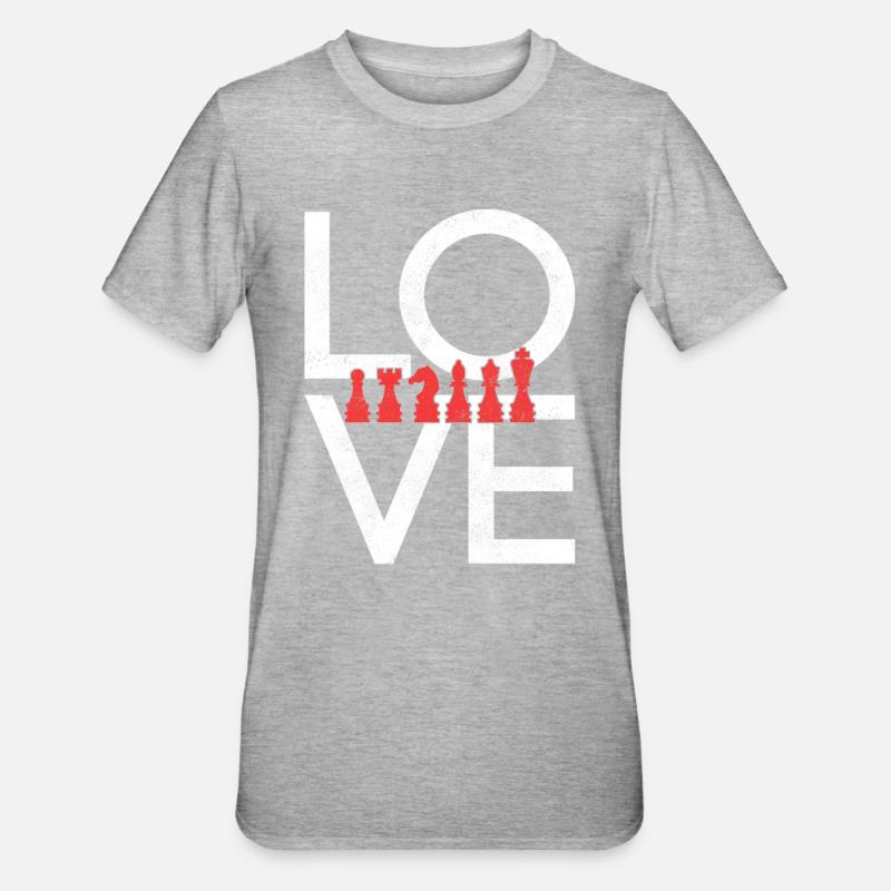 Échecs - T-shirt polycoton Unisexe - gris chiné
