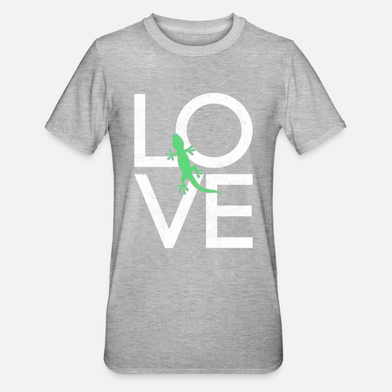 Eidechse - Unisex Polycotton T-Shirt - Grau meliert