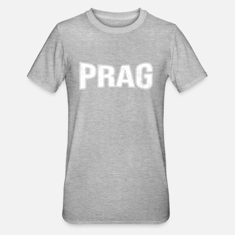 Prag - Unisex Polycotton T-Shirt - Grau meliert
