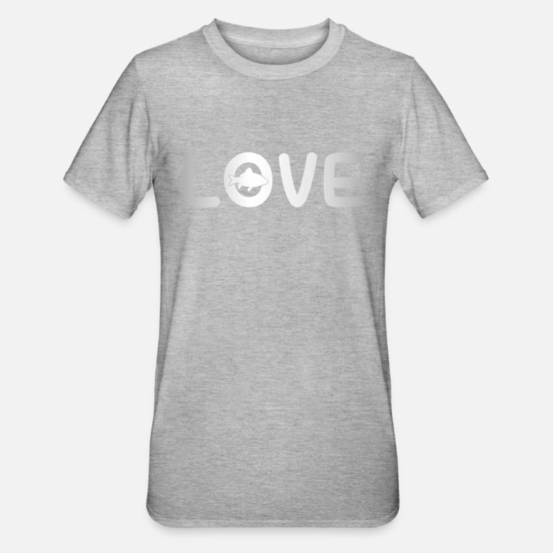 Amour du poisson - T-shirt polycoton Unisexe - gris chiné