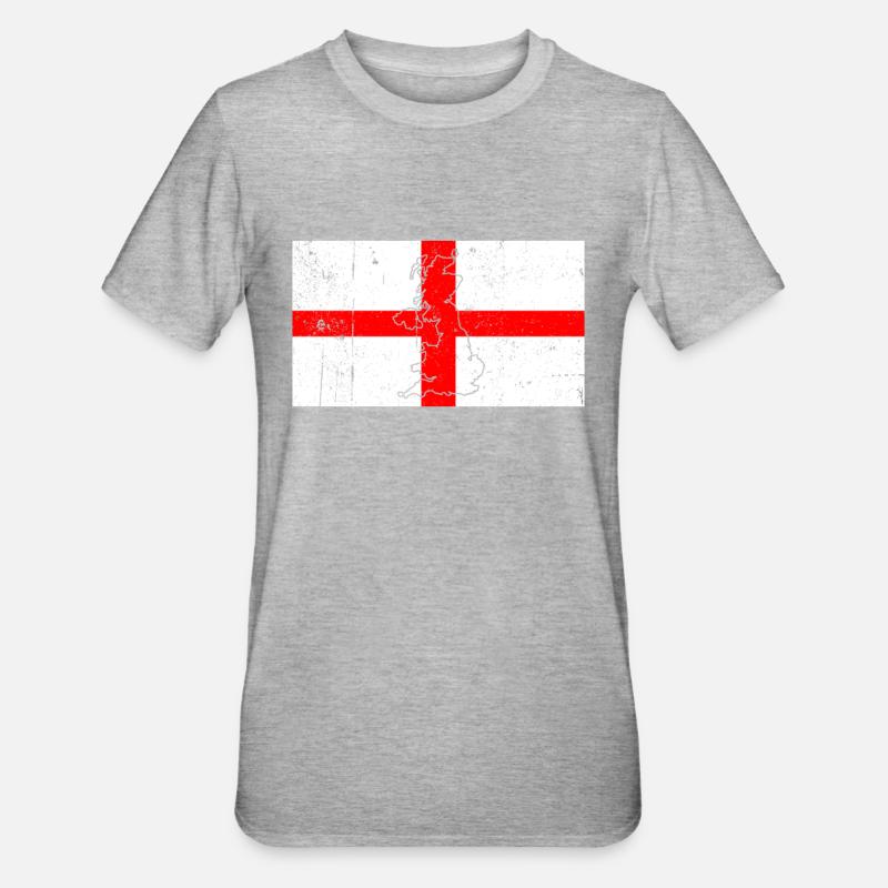 Drapeau de l’Angleterre - T-shirt polycoton Unisexe - gris chiné