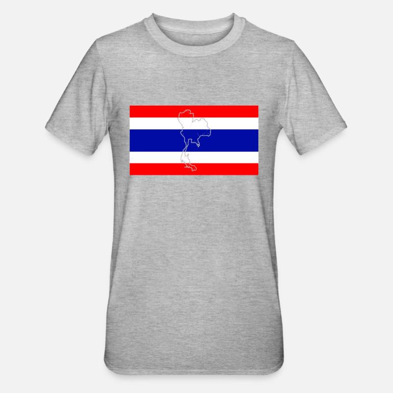 Drapeau de la Thaïlande - T-shirt polycoton Unisexe - gris chiné