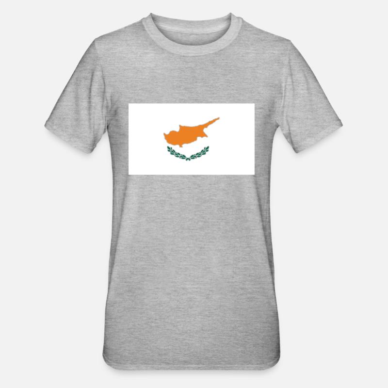 Drapeau de Chypre - T-shirt polycoton Unisexe - gris chiné