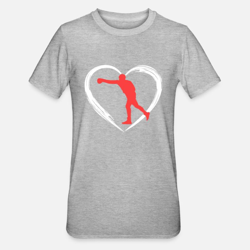 L’amour de la boxe - T-shirt polycoton Unisexe - gris chiné
