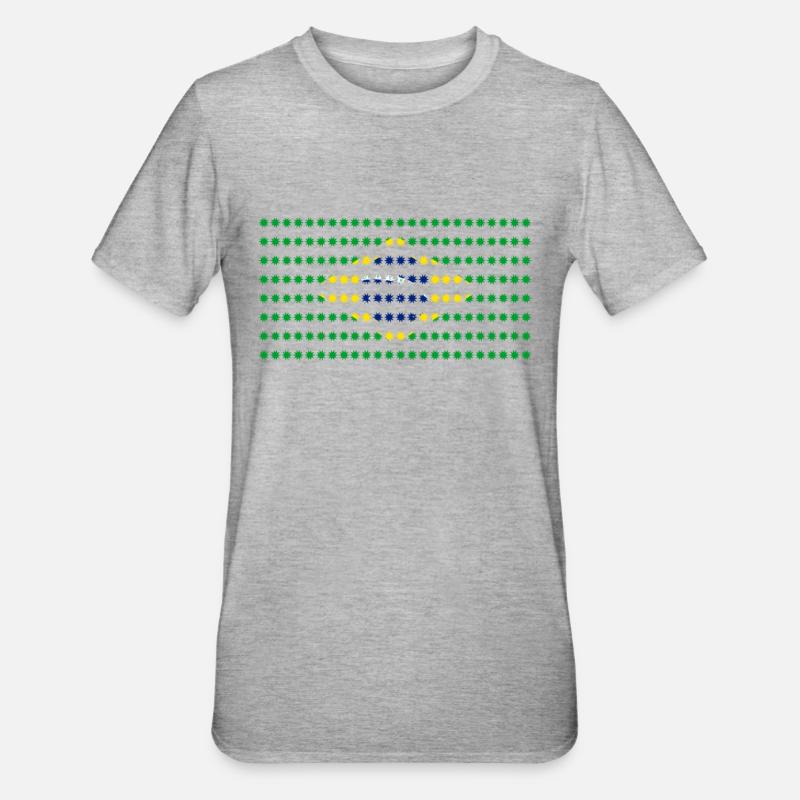 Drapeau du Brésil - T-shirt polycoton Unisexe - gris chiné
