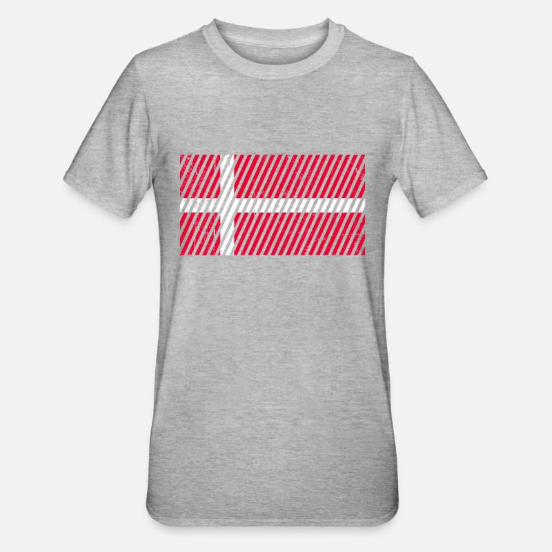 Drapeau du Danemark - T-shirt polycoton Unisexe - gris chiné