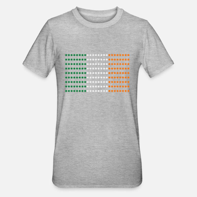 Drapeau de l’Irlande - T-shirt polycoton Unisexe - gris chiné