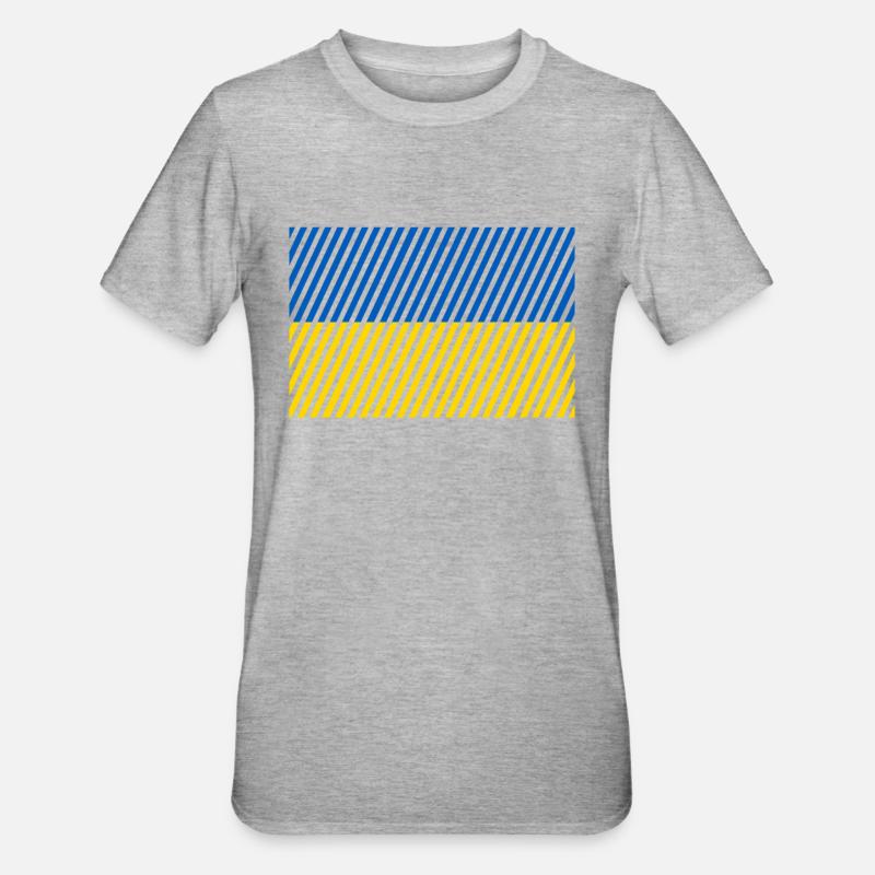 Drapeau de l’Ukraine - T-shirt polycoton Unisexe - gris chiné