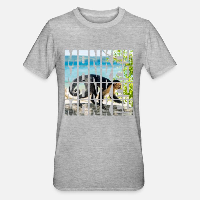 Affe - Unisex Polycotton T-Shirt - Grau meliert