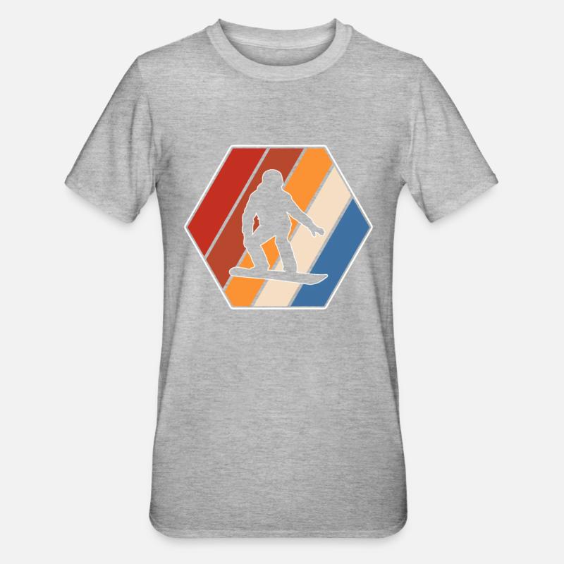 Snowboard Rétro - T-shirt polycoton Unisexe - gris chiné