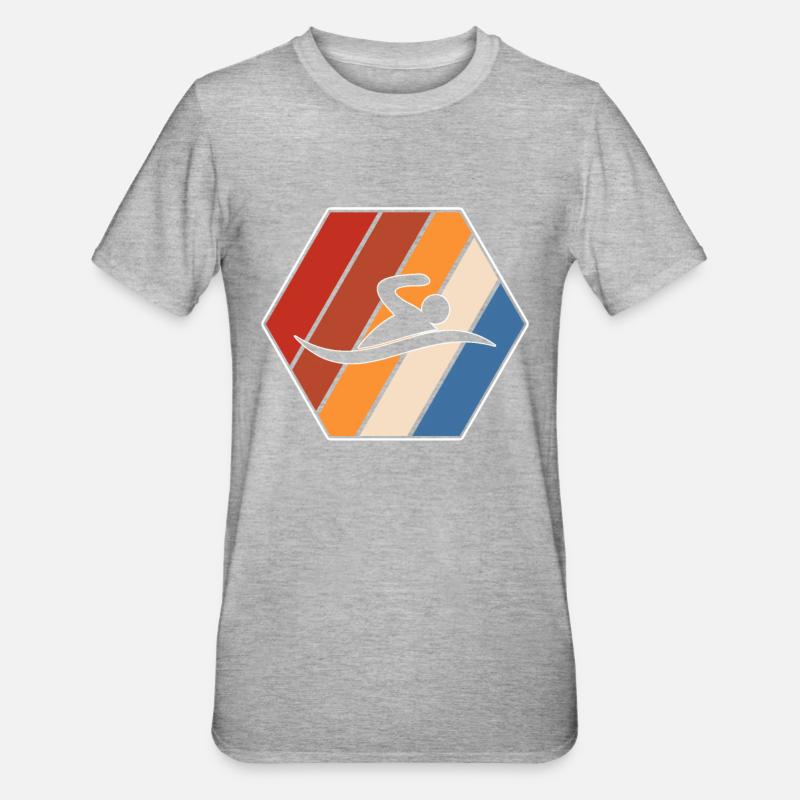 Natation Rétro - T-shirt polycoton Unisexe - gris chiné
