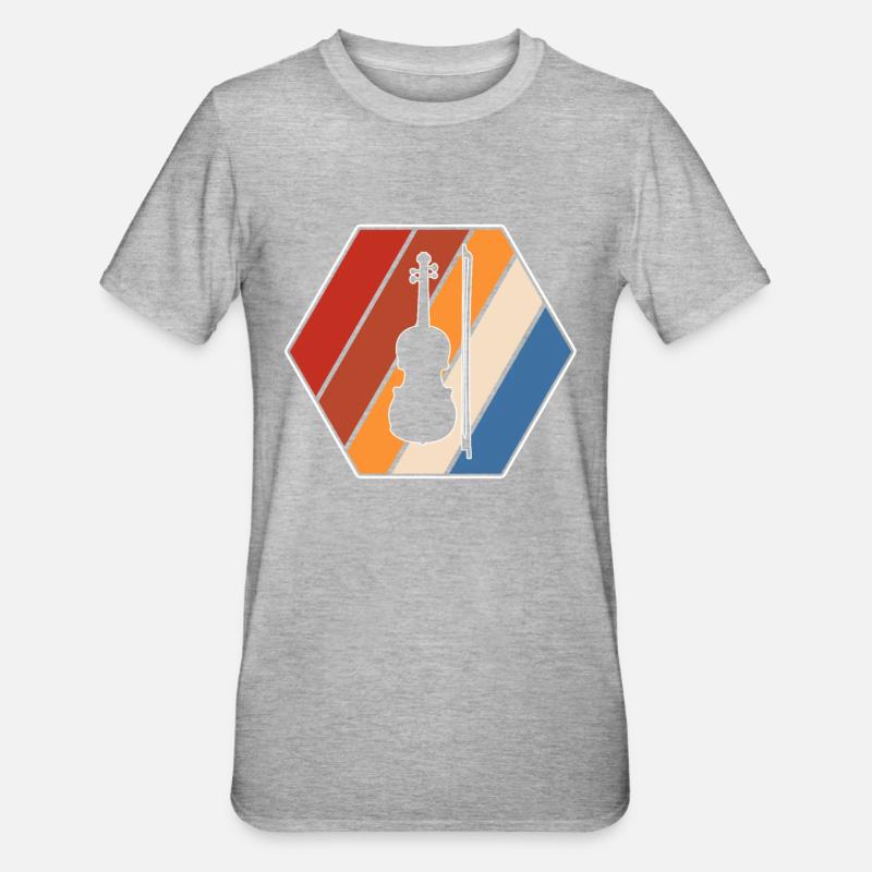Violon Rétro - T-shirt polycoton Unisexe - gris chiné