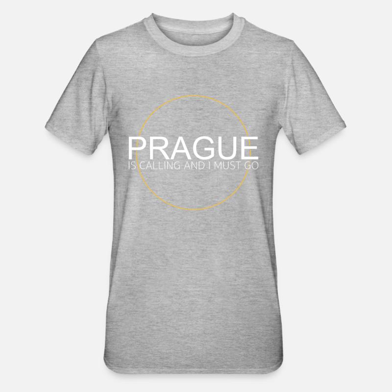 Prag - Unisex Polycotton T-Shirt - Grau meliert