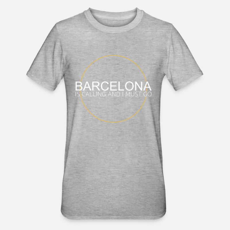 Citation de Barcelone - T-shirt polycoton Unisexe - gris chiné