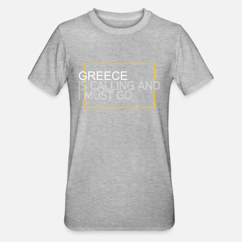 Grèce Dicton - T-shirt polycoton Unisexe - gris chiné