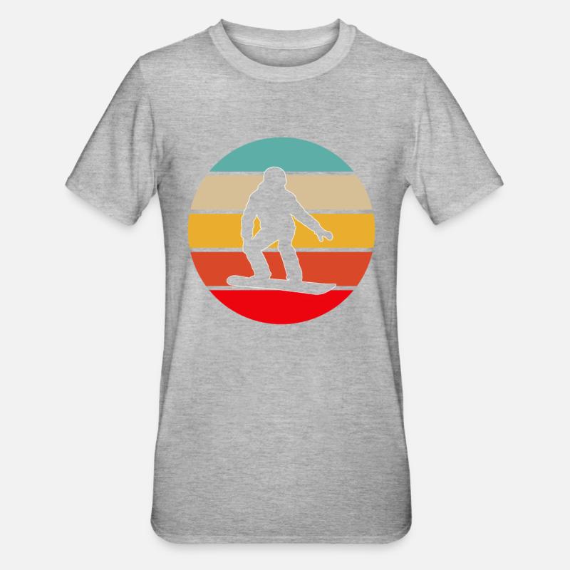 Snowboard Rétro - T-shirt polycoton Unisexe - gris chiné