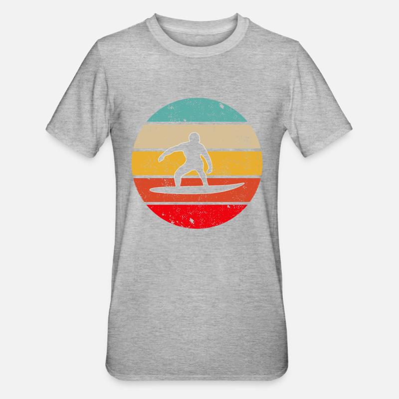 Surf rétro - T-shirt polycoton Unisexe - gris chiné