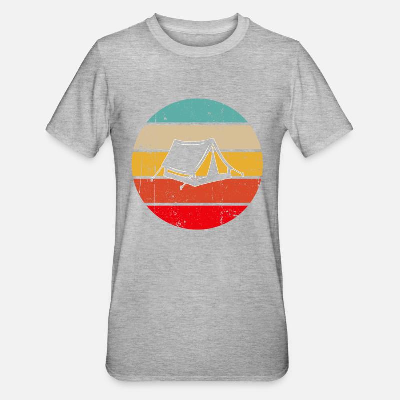 Camping Rétro - T-shirt polycoton Unisexe - gris chiné