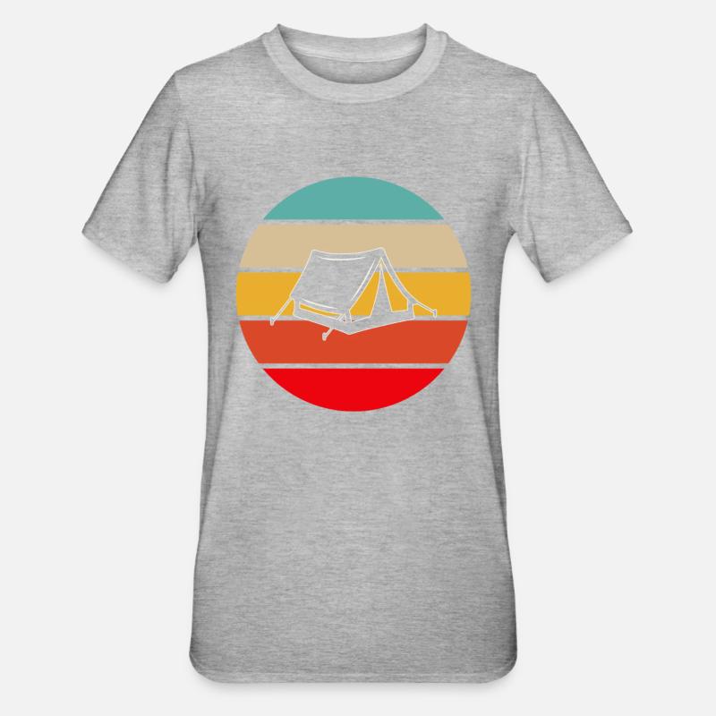 Camping rétro - T-shirt polycoton Unisexe - gris chiné