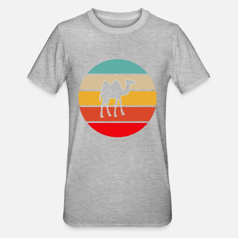 Kamel Retro - Unisex Polycotton T-Shirt - Grau meliert