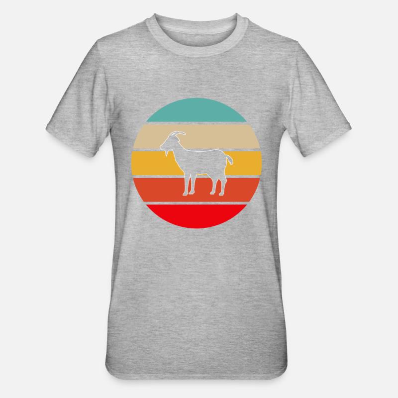 Ziege Retro - Unisex Polycotton T-Shirt - Grau meliert