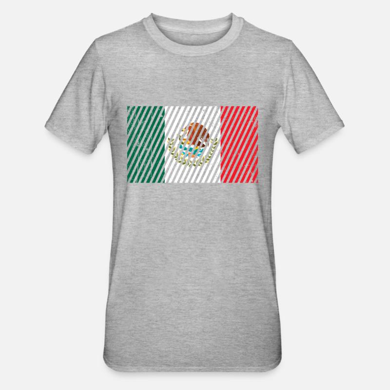 Drapeau du Mexique - T-shirt polycoton Unisexe - gris chiné