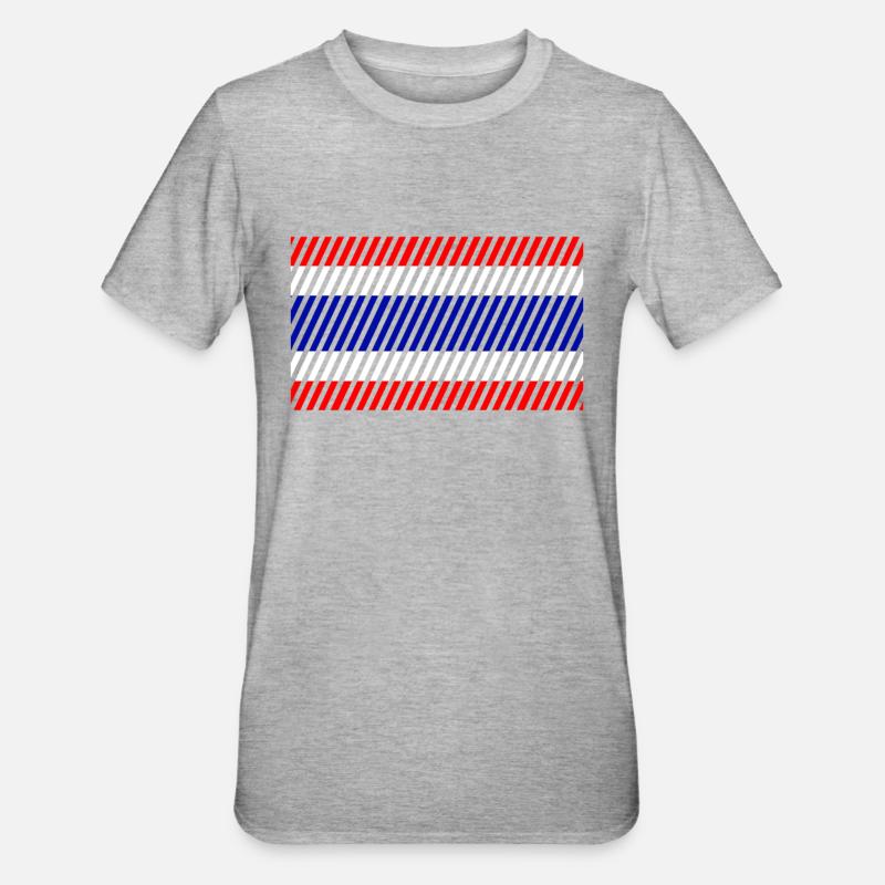 Drapeau de la Thaïlande - T-shirt polycoton Unisexe - gris chiné
