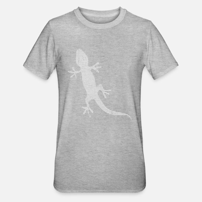 Eidechse - Unisex Polycotton T-Shirt - Grau meliert