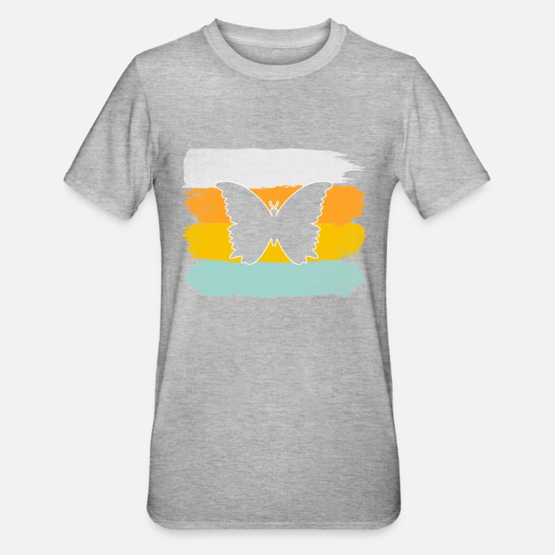 Papillon Rétro - T-shirt polycoton Unisexe - gris chiné