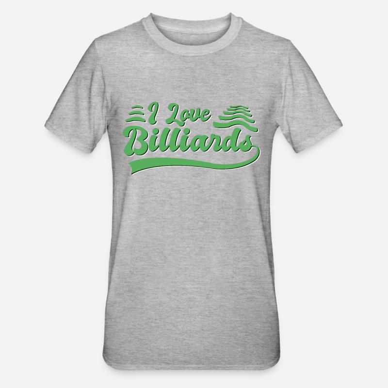 J’adore le billard - T-shirt polycoton Unisexe - gris chiné